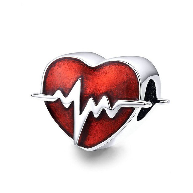CHARM STERLING SILVER 925 ROSSO CUORE