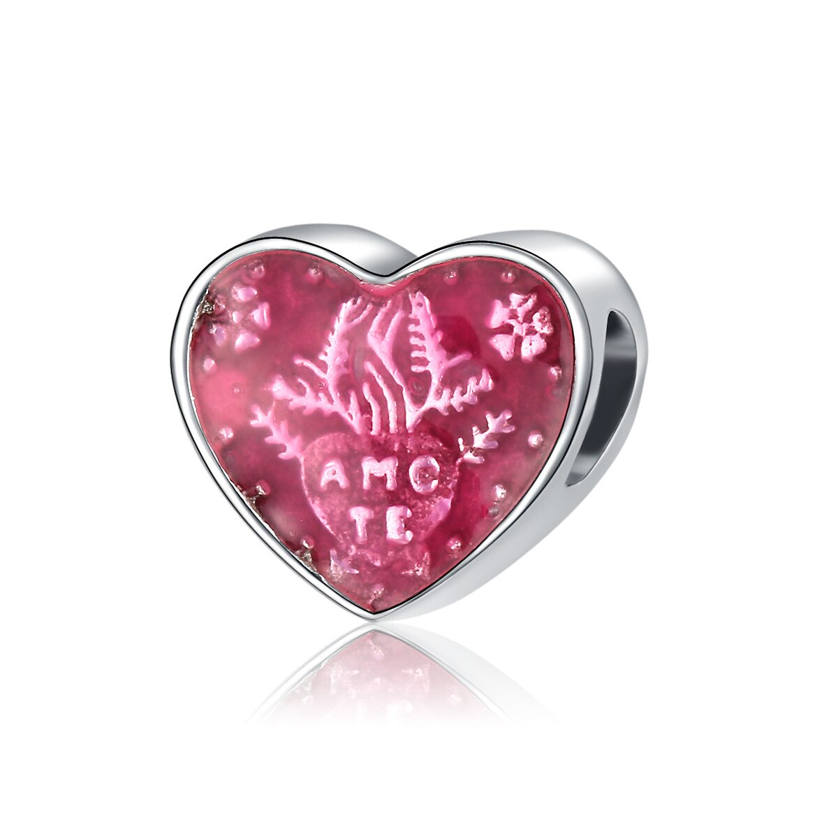 CHARM STERLING SILVER 925 CUORE ZIRCONE
