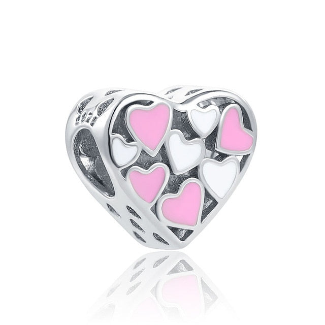 CHARM STERLING SILVER 925 CUORE ZIRCONE
