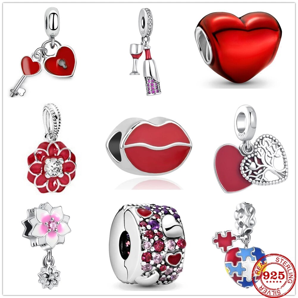 CHARM STERLING SILVER 925 ROSSO