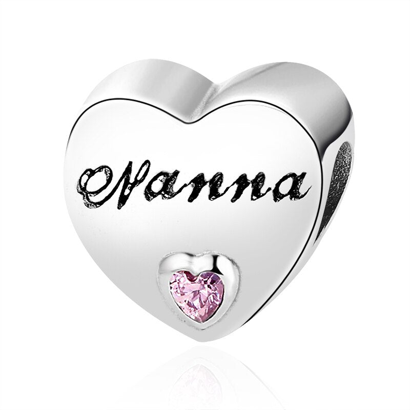 CHARM STERLING SILVER 925 CUORE CATENE FAMILY