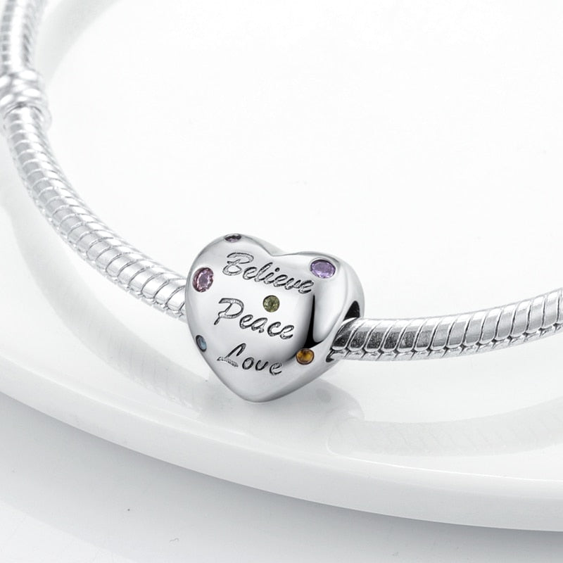 CHARM STERLING SILVER 925 LINEA NUOVA CUORE PACE