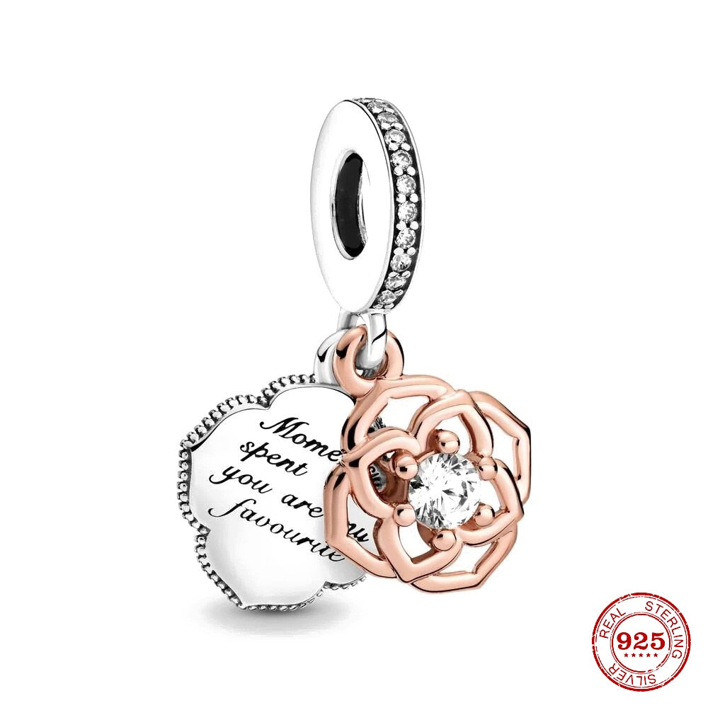 CHARM STERLING SILVER 925 ROSE'