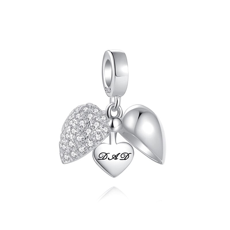 CHARM CTERLING SILVER 925 CUORE DAD PENDENTE BIANCO