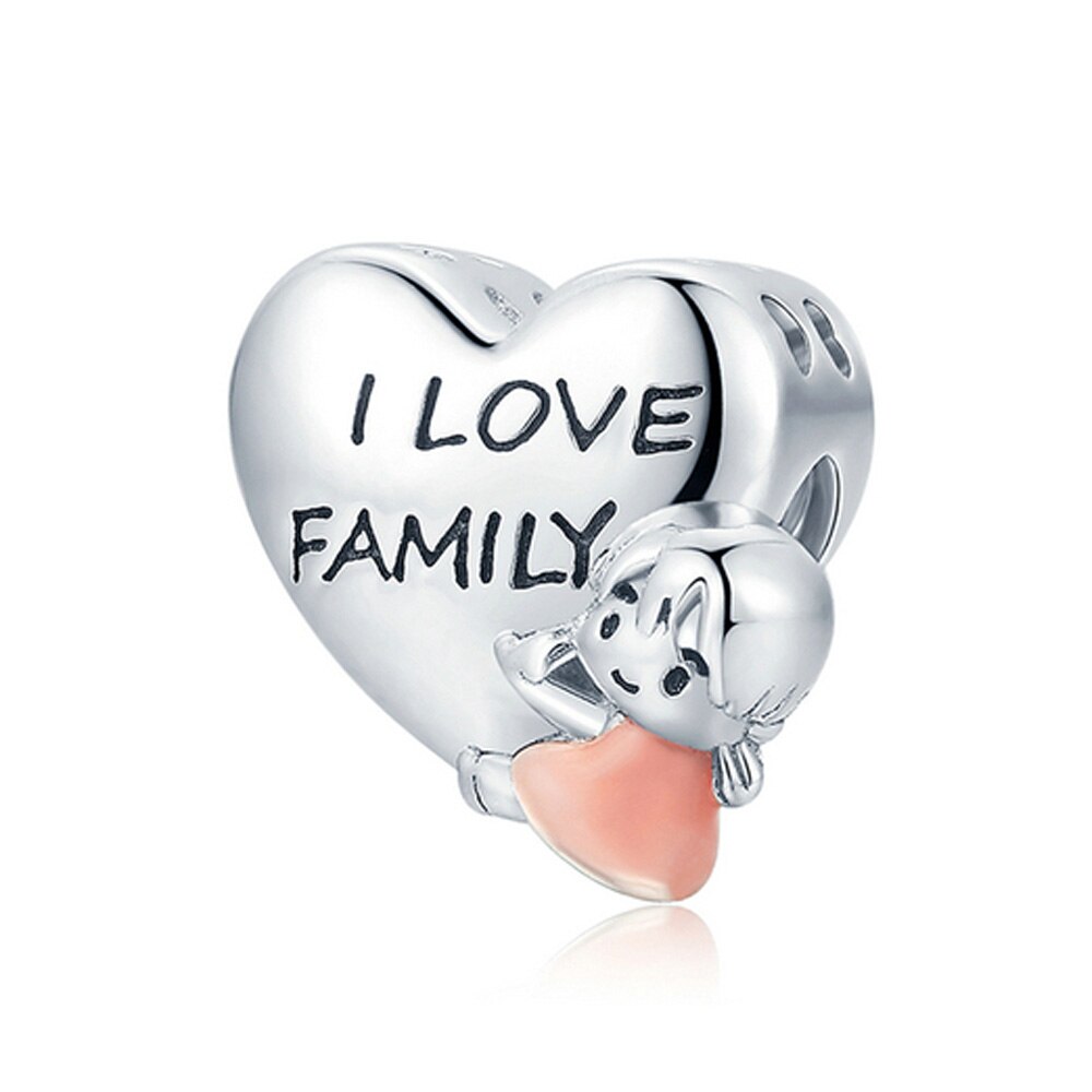 CHARM STERLING SILVER 925 CUORE FAMILY