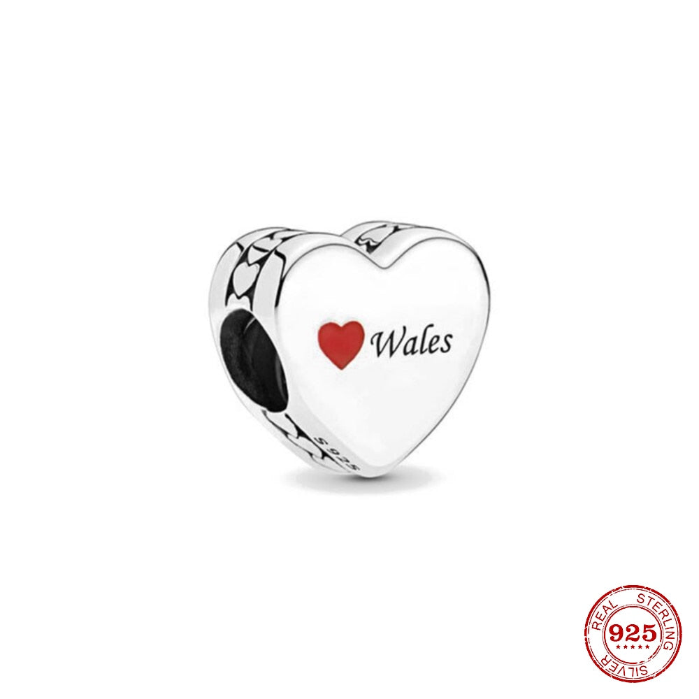 CHARM STERLING SILVER 925 CUORE WALES