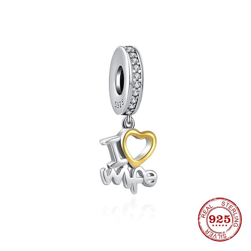 CHARM STERLING SILVER 925 I LOVE WIFE PENDENTE