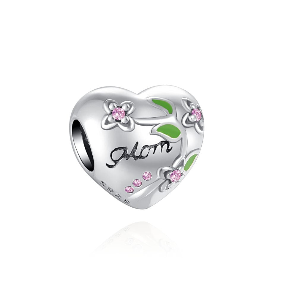 CHARM STERLING SILVER 925 CUORE MOM
